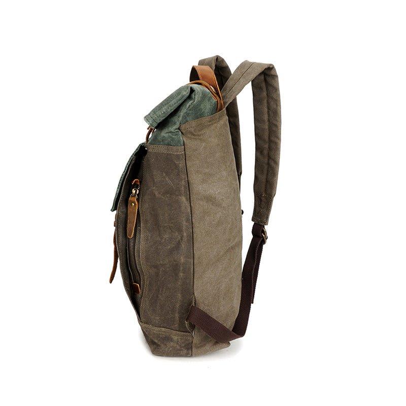 Vintage Backpack Roll Top with Laptop Sleeve - Woosir