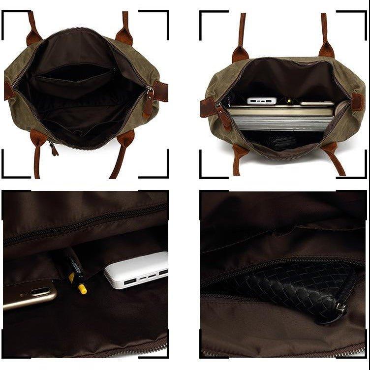 Woosir Canvas Tote Bags with Zipper Closure - Woosir