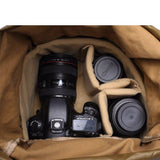 Canvas Vintage Camera Bag 1 Camera 3 Lens - Woosir