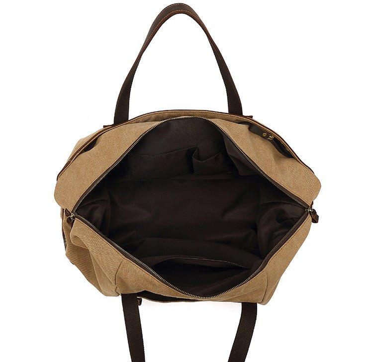 Canvas Weekender Bag with Bottom Shoe Compartment - Woosir