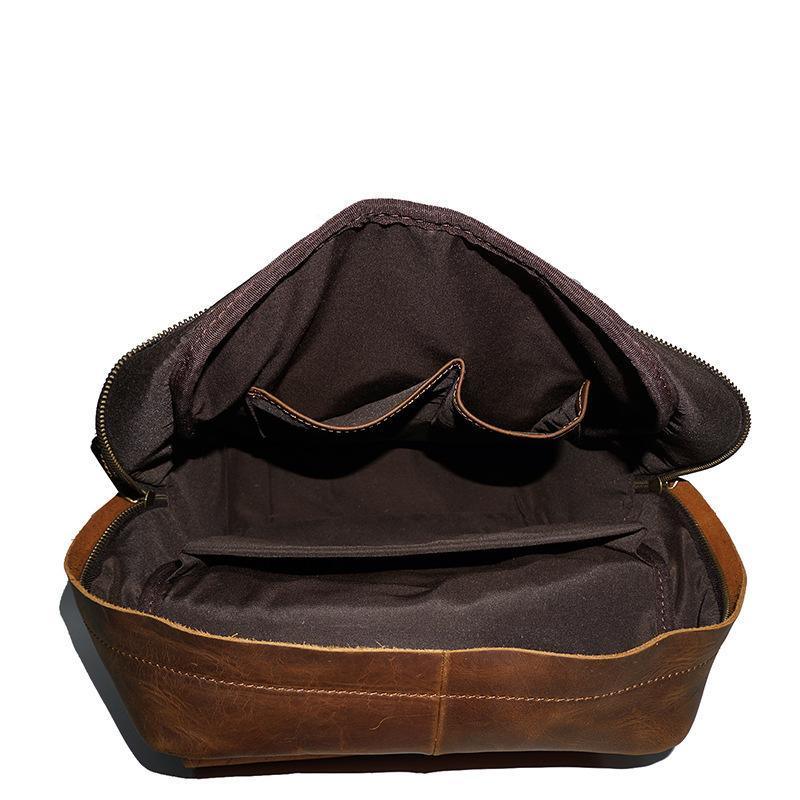 Mens Vintage Leather Backpack for Work - Woosir