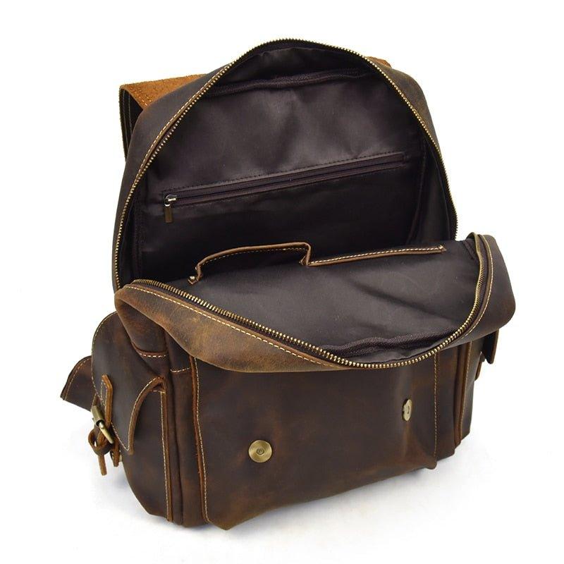 Woosir Crazy Horse Leather Backpack Fit 14" Laptop - Woosir