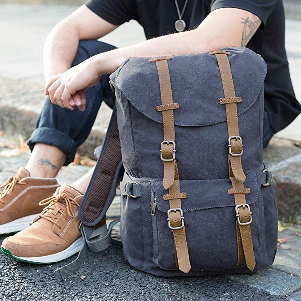Casual Laptop Canvas Backpack, Coffee