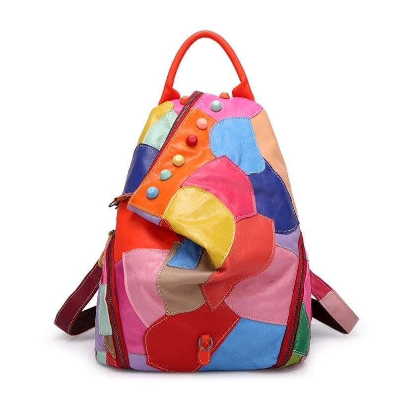 color backpack etsy leather Colorful Soft Leather Backpacks for Women, Colorful