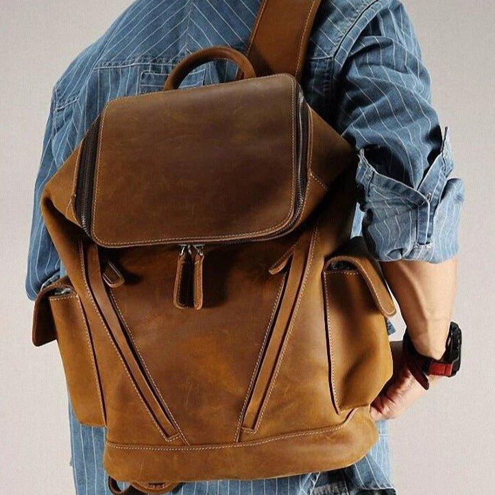Woosir Cowhide Leather Backpack Men's - Woosir