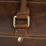 Crazy Horse Leather Weekend Bag Men Large Brown - Woosir