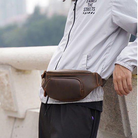 Woosir Crossbody Belt Bag Leather for Men - Woosir