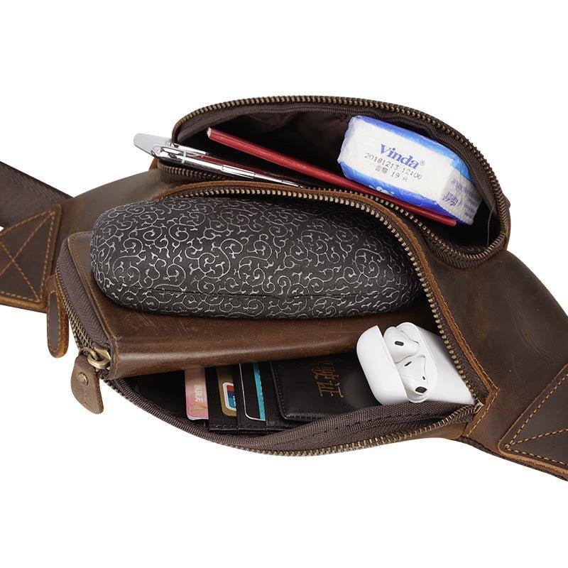 Woosir Crossbody Belt Bag Leather for Men - Woosir