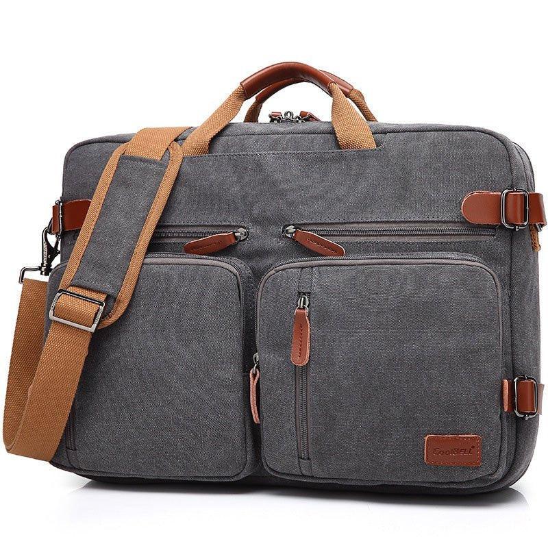 Woosir Dual-Use Canvas Laptop Backpack Briefcase - Woosir