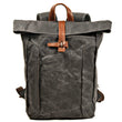Mens Vintage Roll Top Backpack Laptop - Woosir
