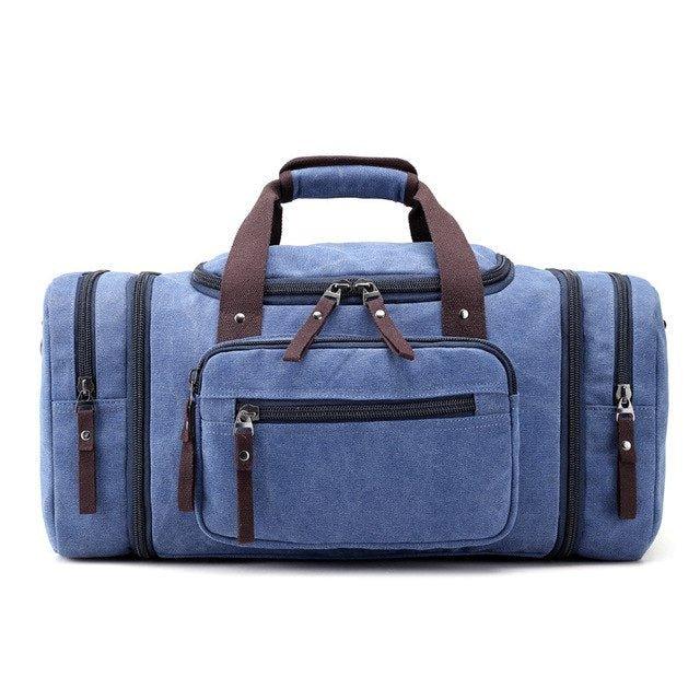 Extra Large Travel Canvas Duffle Bag Men Women, Blue Extra Large Travel Canvas Duffle Bag Men Women, Blue