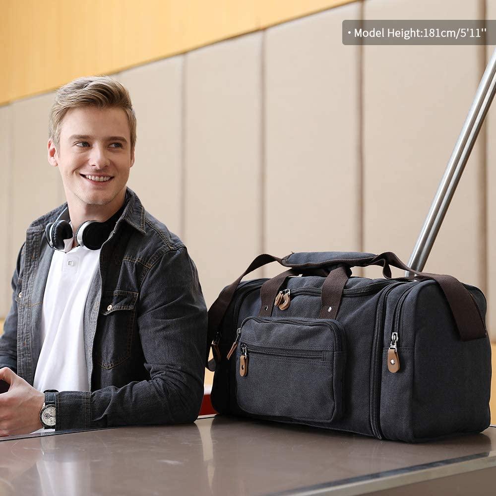 Extra Large Travel Canvas Duffle Bag Men Women, Coffee Extra Large Travel Canvas Duffle Bag Men Women, Coffee