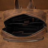 Brown Vintage Leather Backpack Laptop for Men - Woosir
