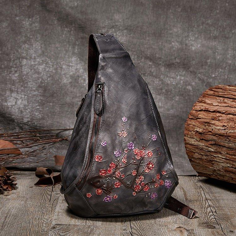 Brush Off Leather Embossed Sling Bag for Women - Woosir