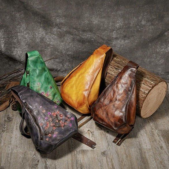 Brush Off Leather Embossed Sling Bag for Women - Woosir