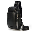 Cowhide Leather Cross Body Sling Bag with USB Port - Woosir