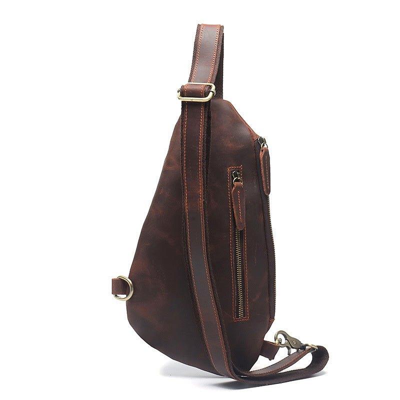 Genuine Leather Outdoor Sling Bag for Men - Woosir