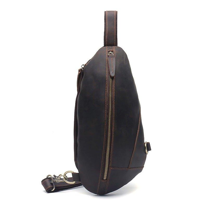 Genuine Leather Outdoor Sling Bag for Men - Woosir