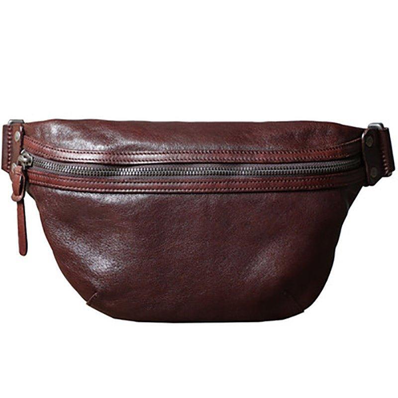 Mens Genuine Leather Sling Bag - Woosir