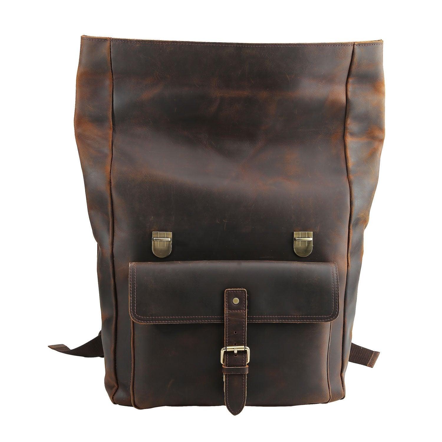 Large Leather Roll Top Backpack Laptop 17 Large Leather Roll Top Backpack Laptop 17
