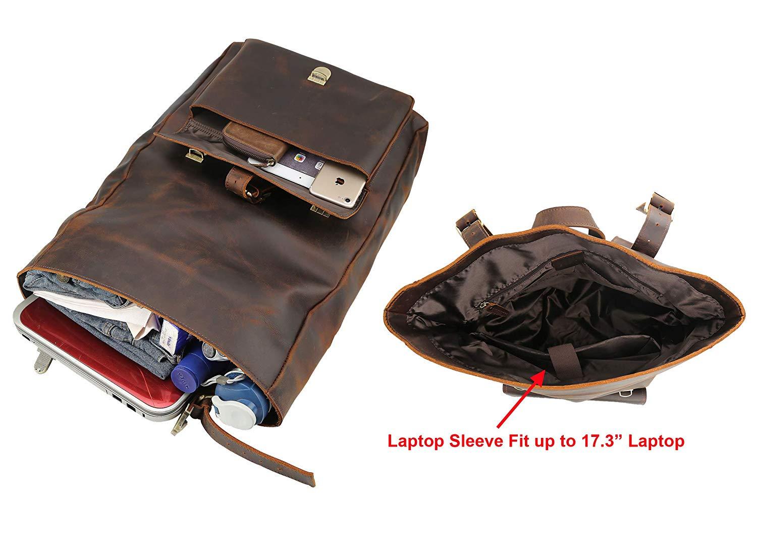 Large Leather Roll Top Backpack Laptop 17 Large Leather Roll Top Backpack Laptop 17