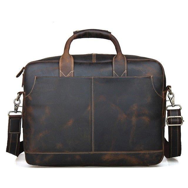 Woosir Leather Briefcase for Men 16 Inches Laptop Bag - Woosir