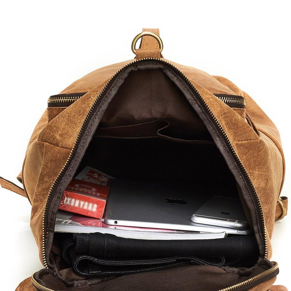 buy online genuine leather men's backpack padded Classic | Durable & Spacious Nolan brings every aspect of your life together in perfect harmony.Comfortable and functional Pierre Black College Leather Backpack