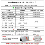 Woosir Leather Laptop Case for Macbook Pro 14.2 Inch - Woosir