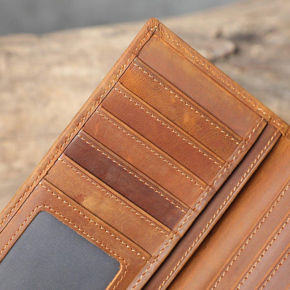 Woosir Leather Mens Long Wallet With Zipper Inside - Woosir