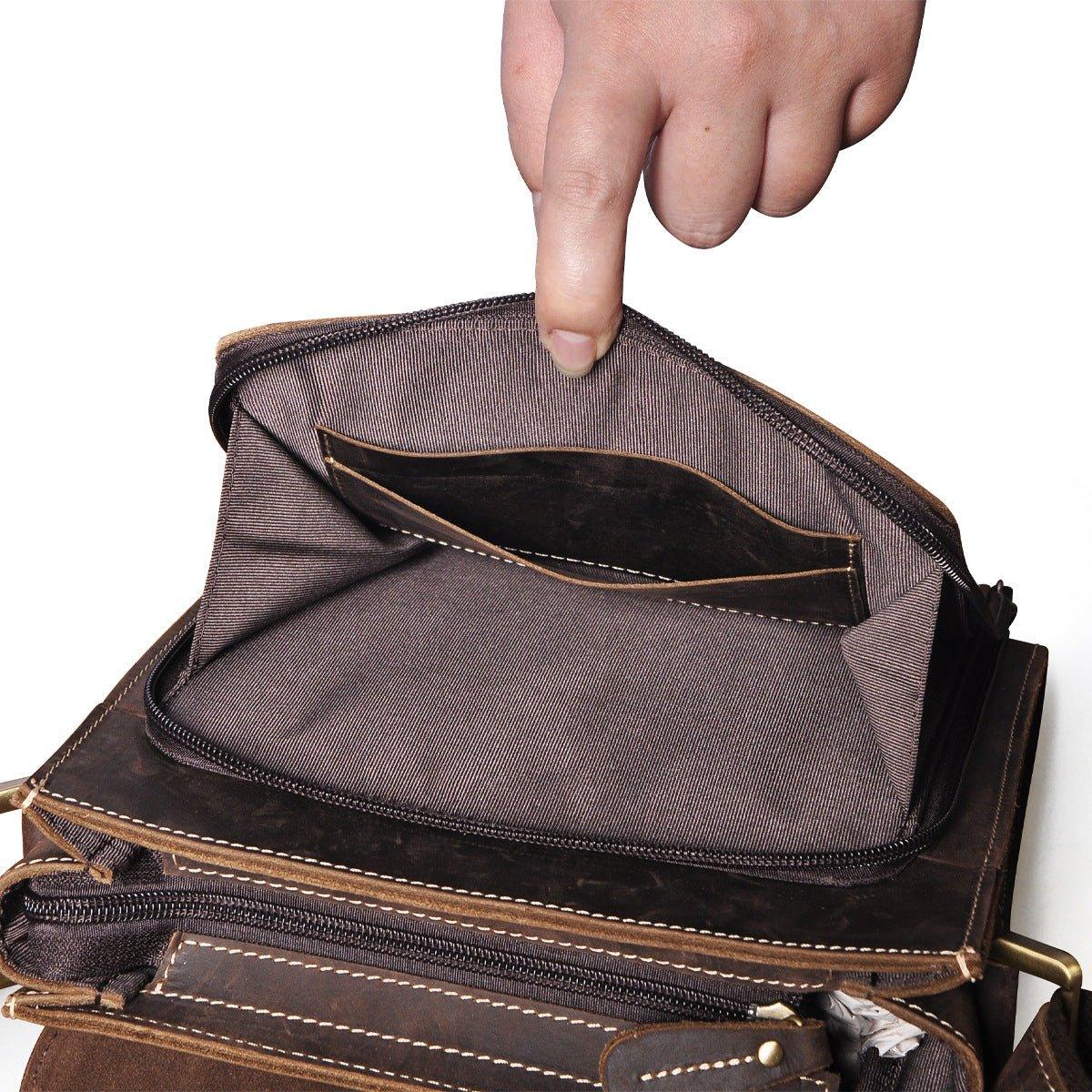 Woosir Genuine Leather Messenger Shoulder Bag for Men - Woosir