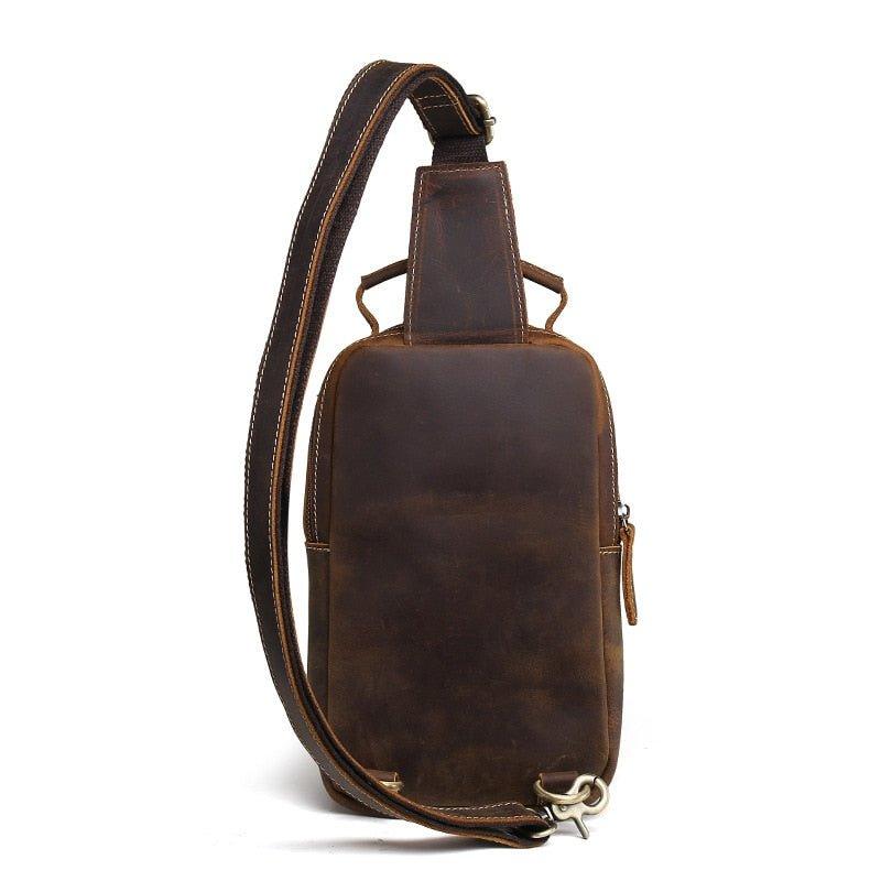Leather Small Sling Bag for Men