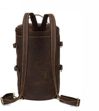 Woosir Leather Vintage Mens Backpack Large Barrel Shape - Woosir