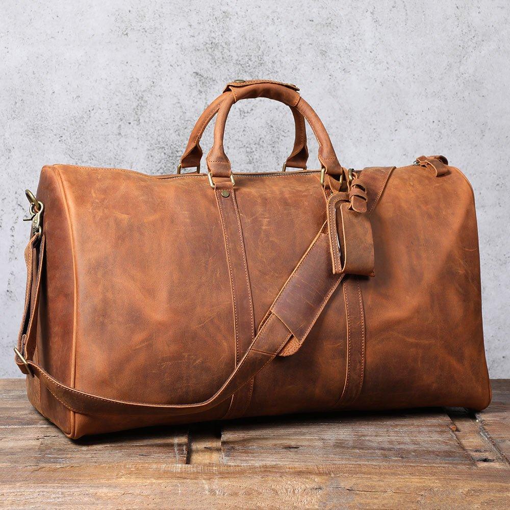 Leather Weekender Duffel Luggage Bag 24 inch Leather Weekender Duffel Luggage Bag 24 inch