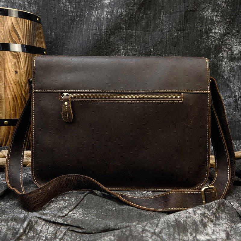 Vintage Messenger Bag Mens Italian Leather Woosir