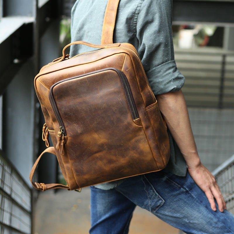 Woosir Laptop Backpack Leather for Work - Woosir