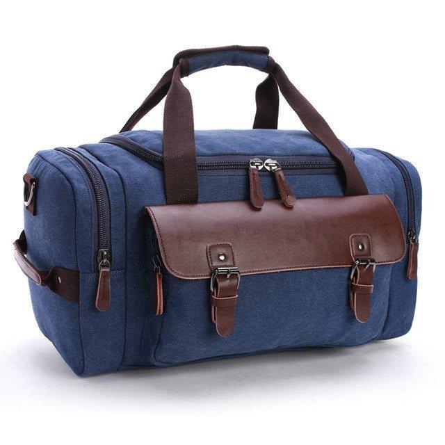 canvas duffle bag oversized travel tote luggage with shoulder strap Large Canvas Duffle Bag Mens Women for Travel, Blue