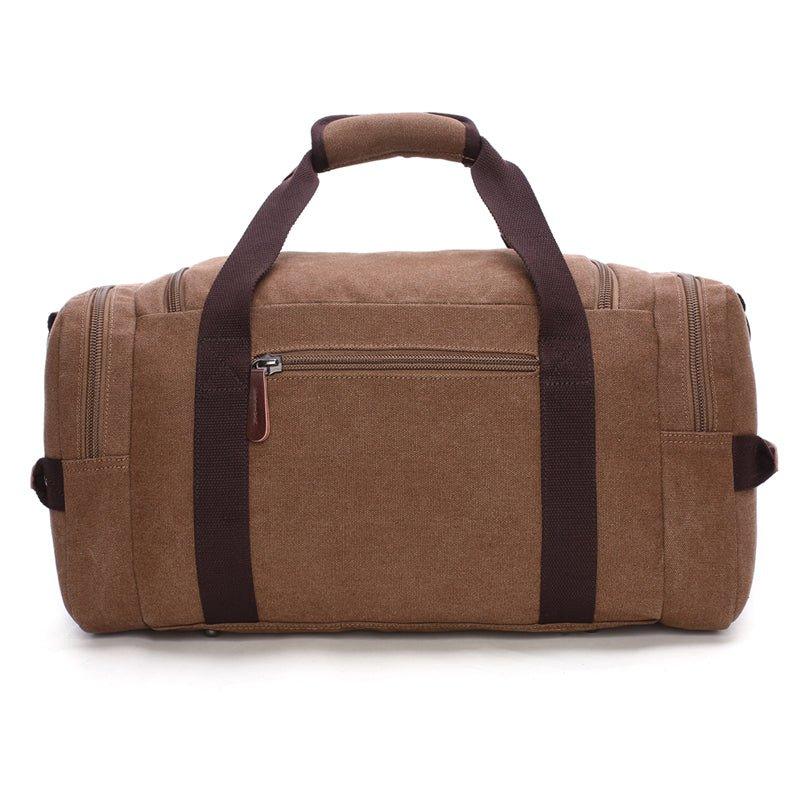 men's / unisex travel duffle bag Large Canvas Duffle Bag Mens Women for Travel, Brown
