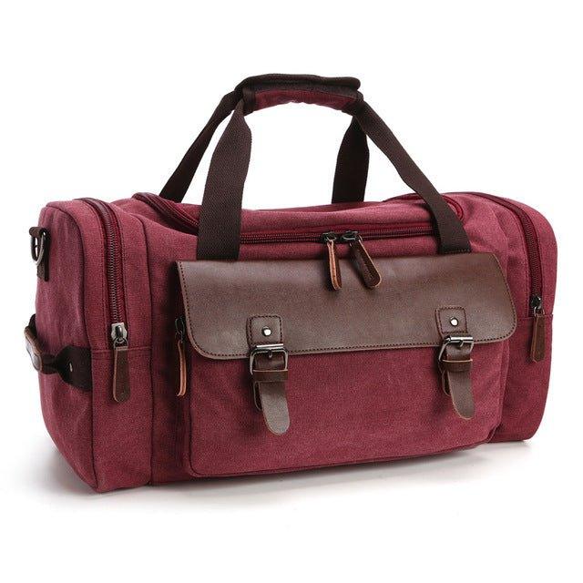 men's canvas travel bag Large Canvas Duffle Bag Mens Women for Travel, Red