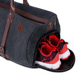 Large Canvas Duffle Bag with Shoe Compartment - Woosir
