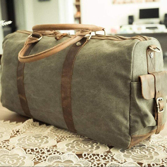 Large Duffle Bags Canvas Mens Travel Weekender - Woosir
