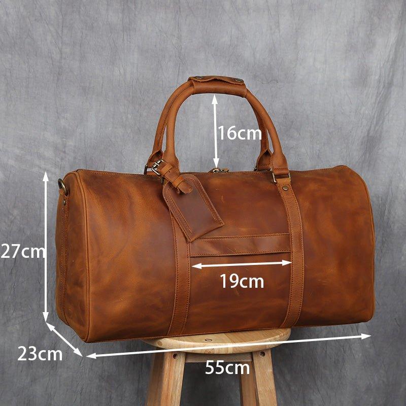 Large Leather Duffle bag With Trolley Sleeve