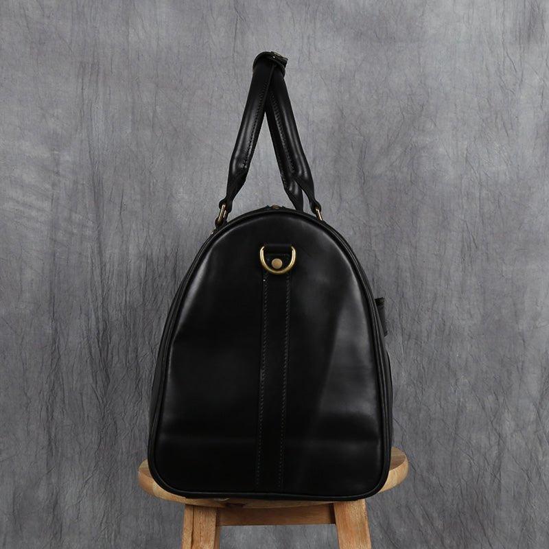 Genuine Leather Trolley bag Small Travel Bag - Large (Black) - Ambur Online  Leathers