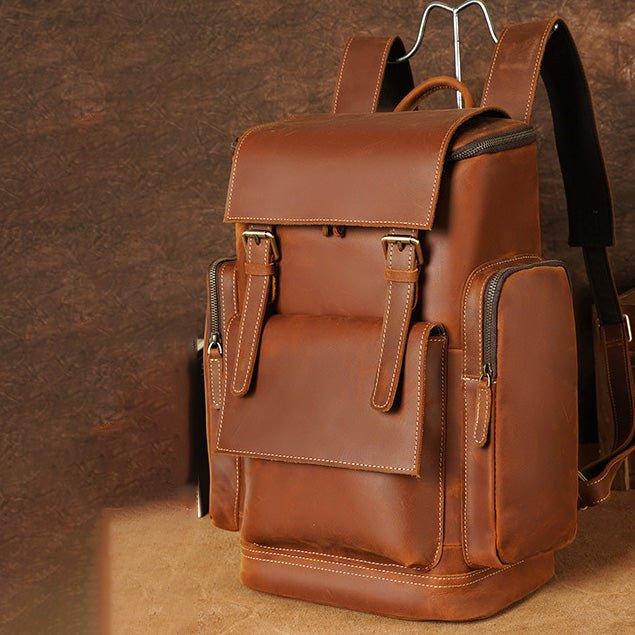 Woosir Large Leather Laptop Backpack, School, Travel - Woosir