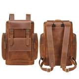 Woosir Large Leather Laptop Backpack, School, Travel - Woosir