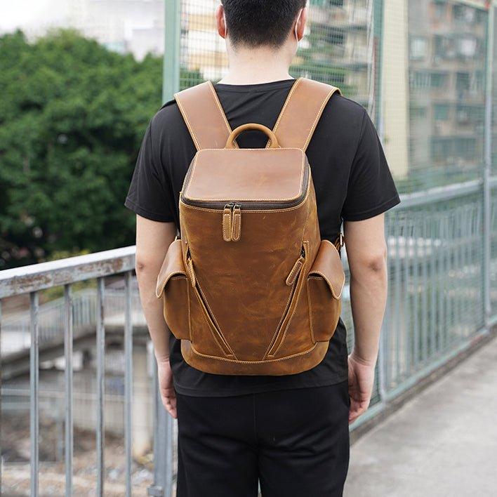 Woosir Large Leather Travel Backpack for 14" Laptop - Woosir