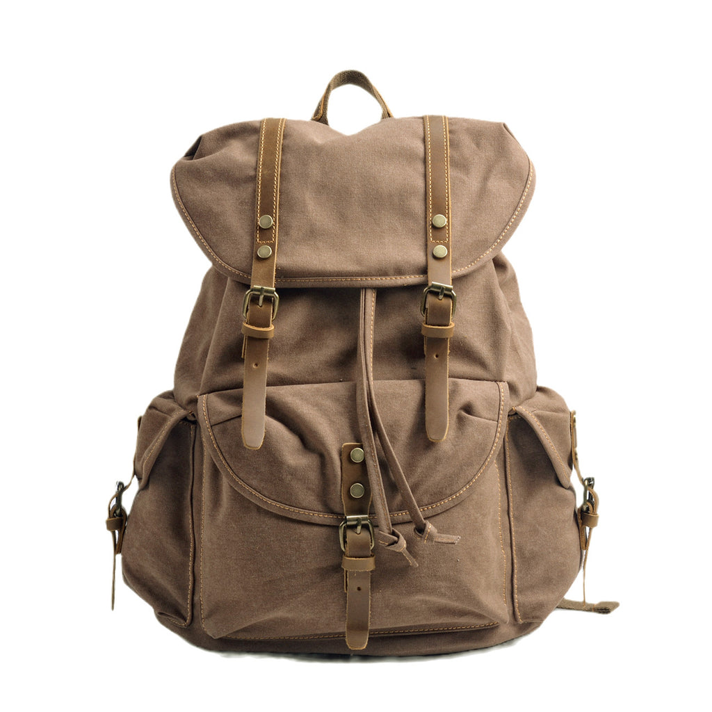 Large Vintage Canvas Backpack Travel For Men - Woosir