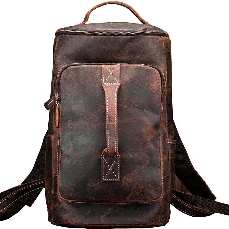 big leather backpack purse Large Leather Backpack Laptop, Dark Coffee