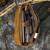 Woosir Leather Briefcase for Men Large 15.6" Laptop - Woosir