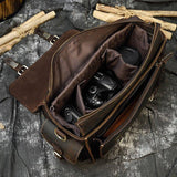Woosir Leather Camera Bag Vintage Stylish SLR DSLR Lens - Woosir