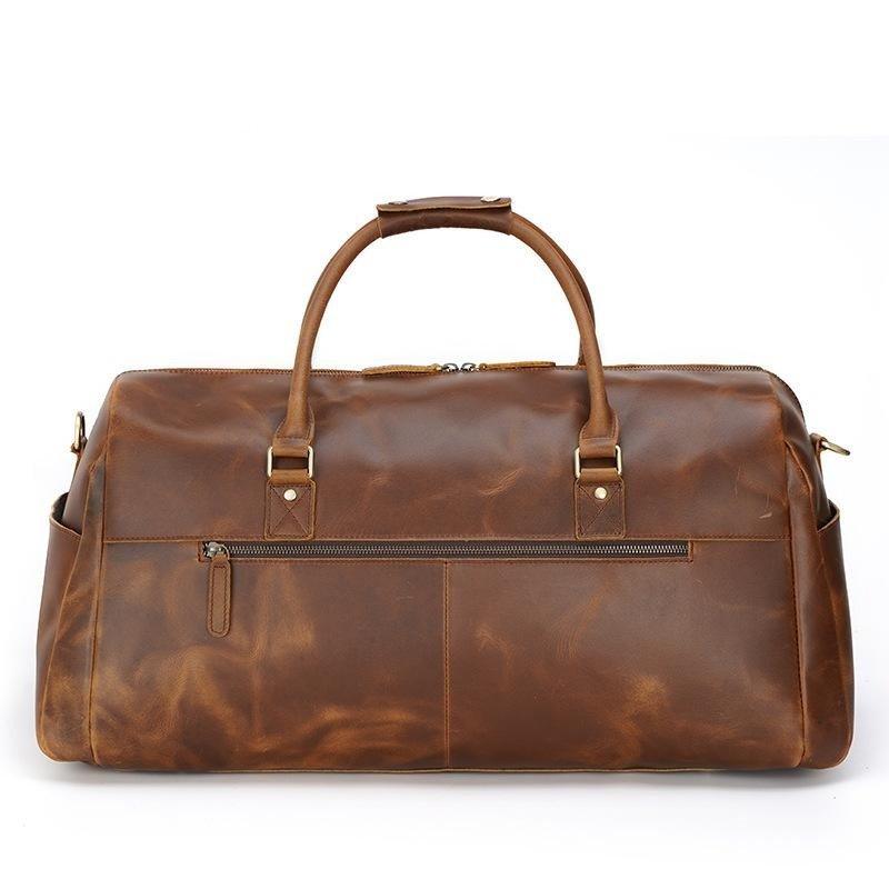 Leather Duffle Travel Bags for Men with Pockets - Woosir